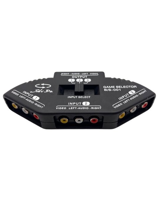 Shi-Da Other - Shi Da Game Selector B/S-001 3-Way AV Switch Box With RCA Input & Output Ports
